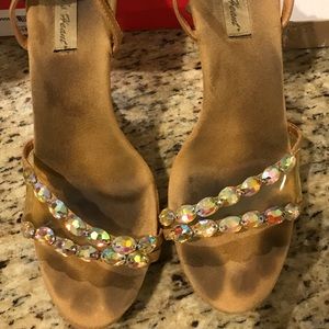 Helen’s Heart Pageant/Prom/Formal Shoe with AB crystals, Size 9.5 Resoled